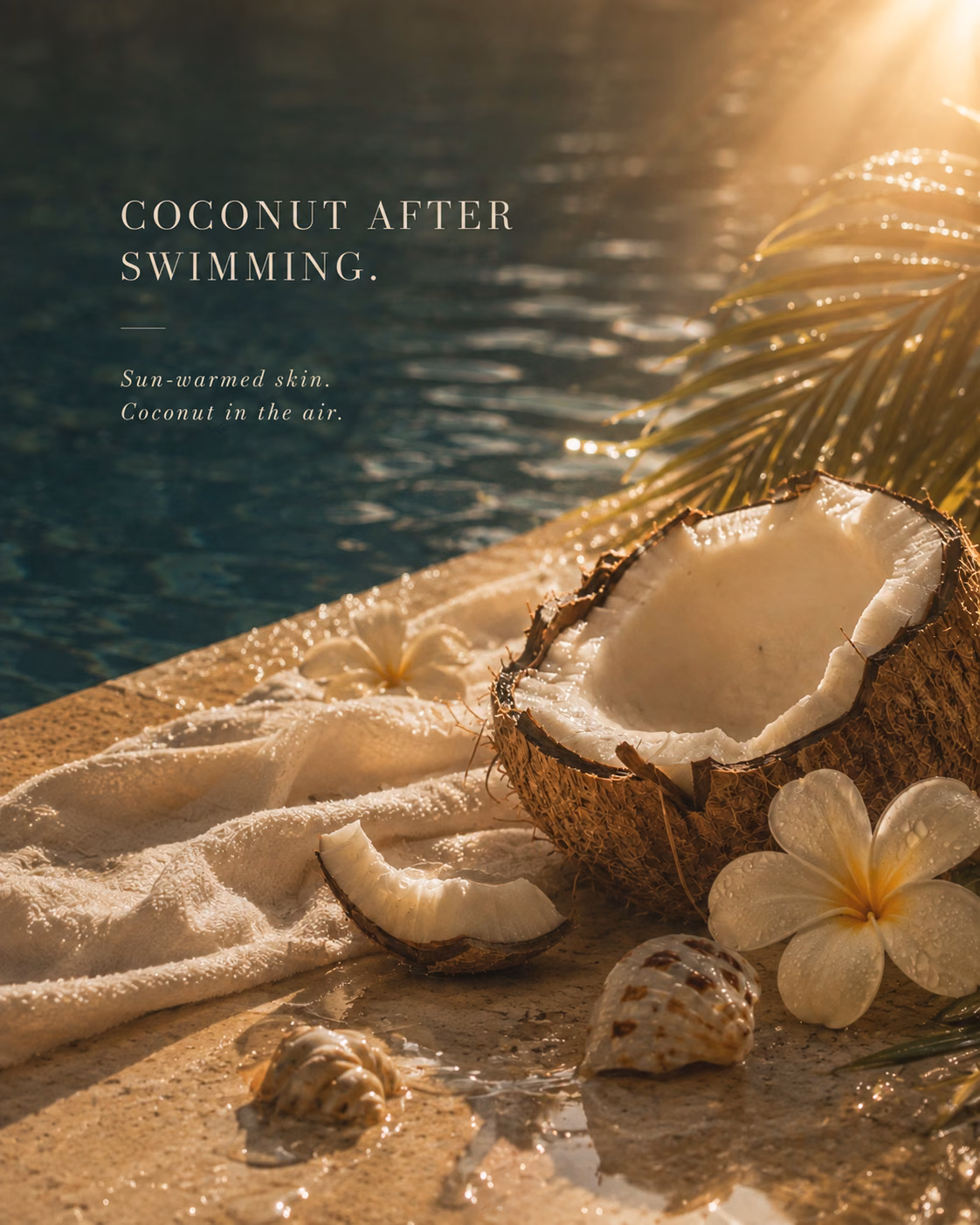 تصویر عطر نارگیل بعد از شنا